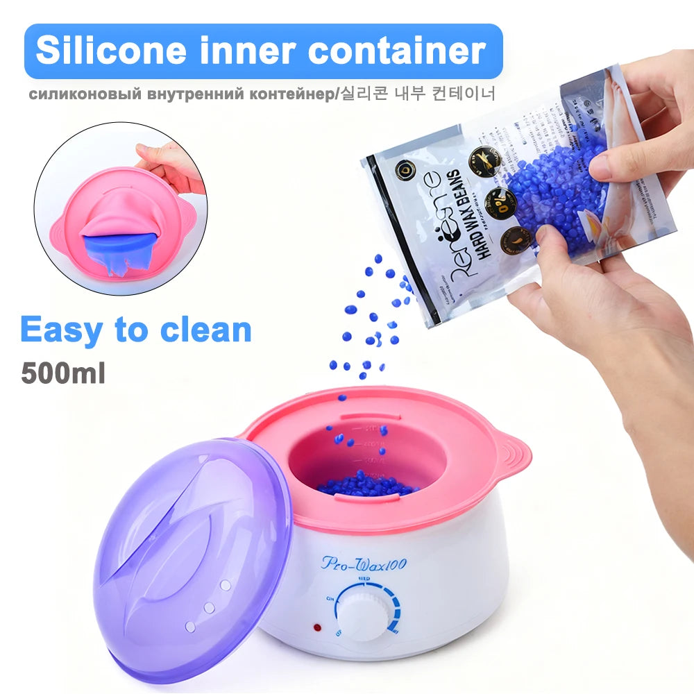 500ML Wax Heater with Wax Melting Pot Paraffin Heater Suitable for Full-Body Hair Removal for Men and Women USB Wax Warmer set