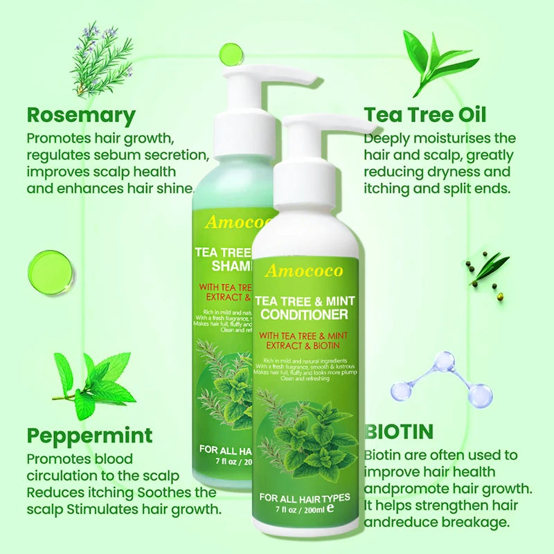 Amococo Tea Tree Shampoo and Conditioner Set - 2 x 200ml