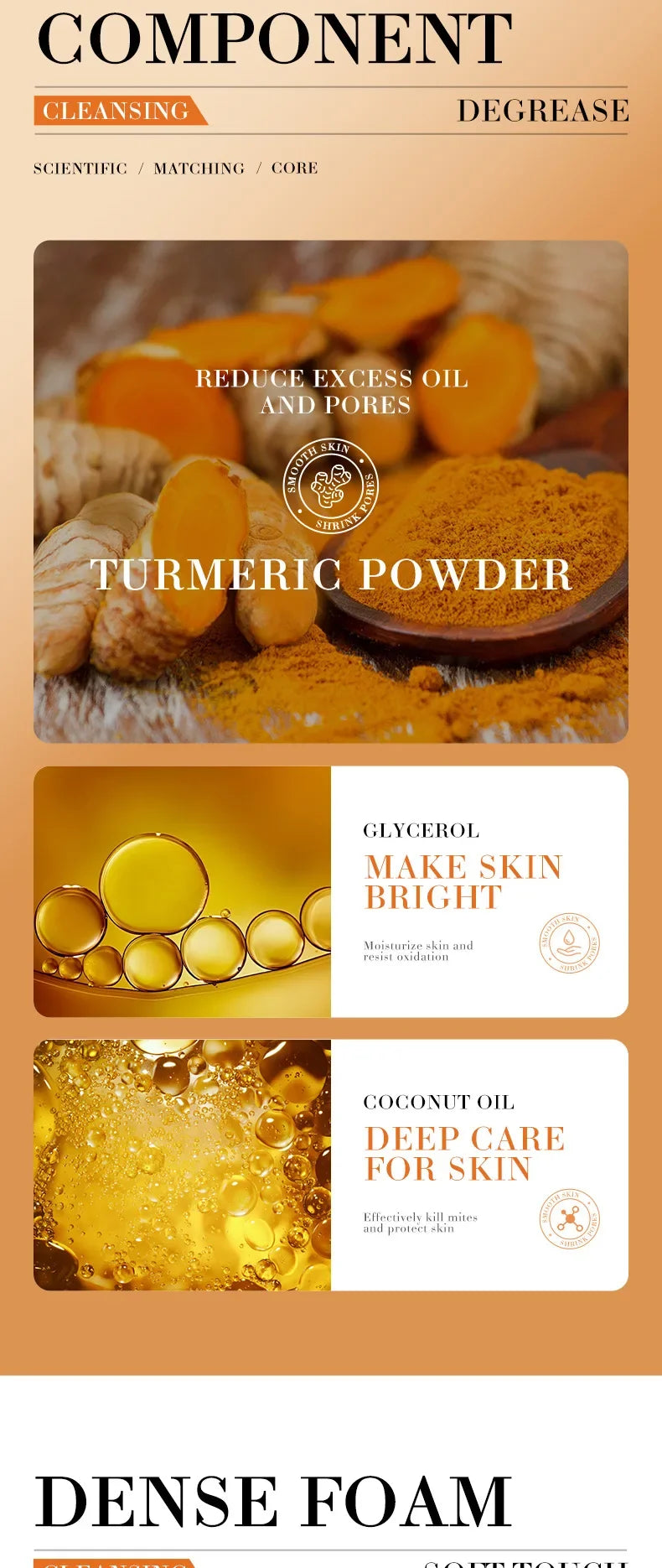 Natural Turmeric Soap Body Cleaning Lightening Dark Underarm Leg Bath Cleansers Brightening Face  Soap Tender Skin Care Beauty