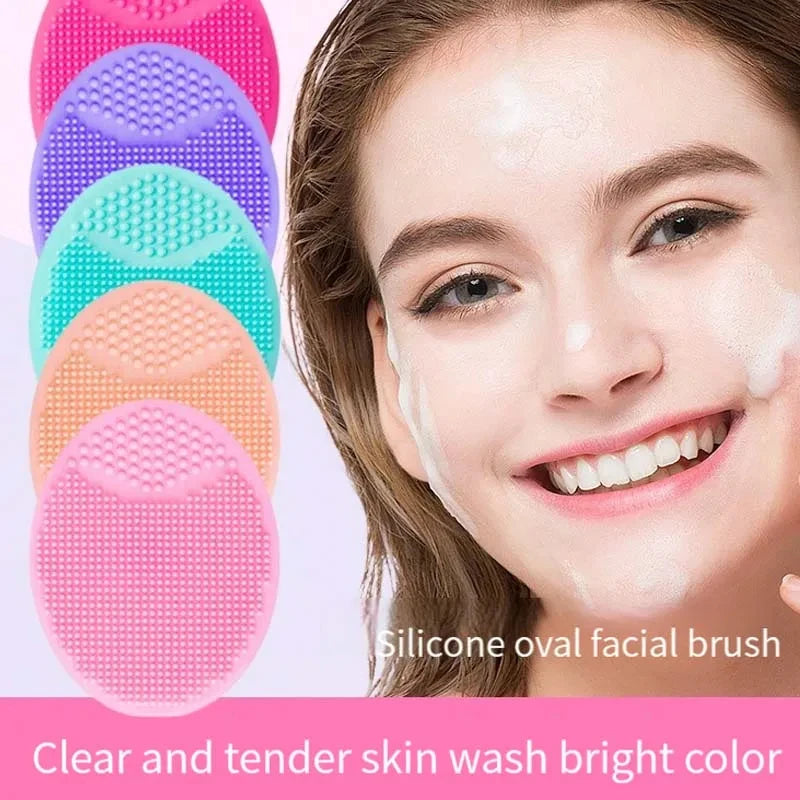 2/4pcs Silicone Face Wash Brush Clean Pores Baby Shampoo Brush Baby Bath Brush Soft Hair Round Shampoo Comb Home Use