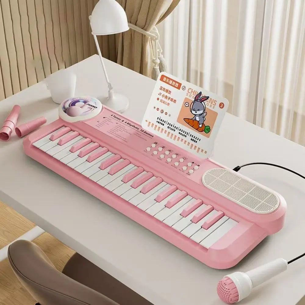 Early Education 37 Keys Piano Keyboard Multifunctional with Microphone Electronic Piano Electronic Birthday Gift Musical Gift