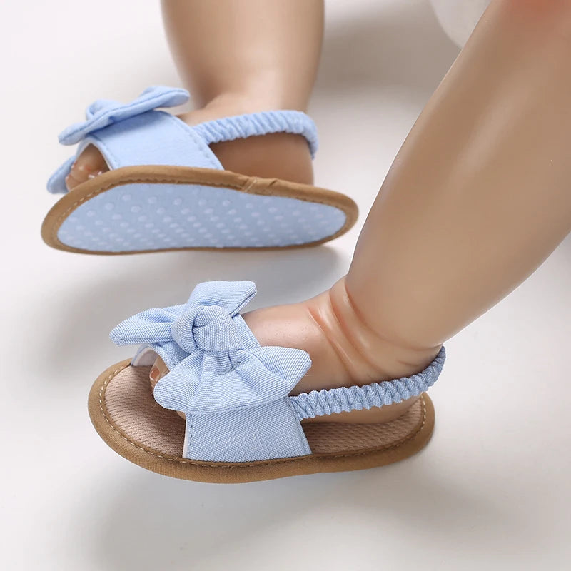 2025 New 0-18M Summer Newborn Baby Girls Boys Sandals Shoes Butterfly Flat With Heel Soft Bottom Anti Slip Shoes