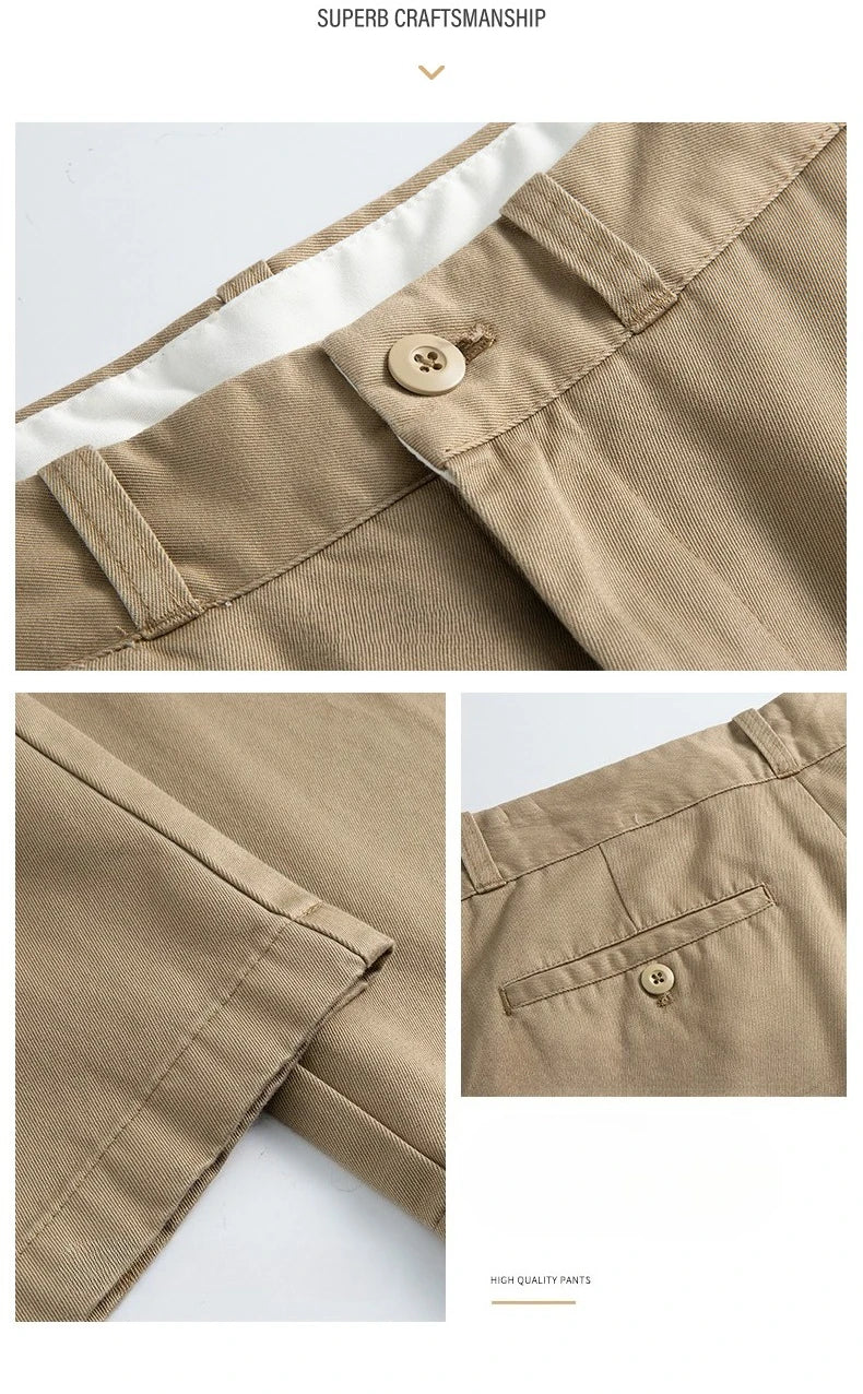 2026 Spring Summer New 100% Cotton Casual Straight Trousers for Men Clothing Soft Comfort Linen Male Pants LX6032