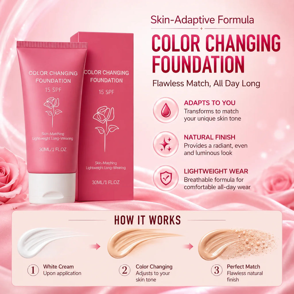 Korean Color Changing Foundation Liquid, 30g SPF 15 Makeup Base