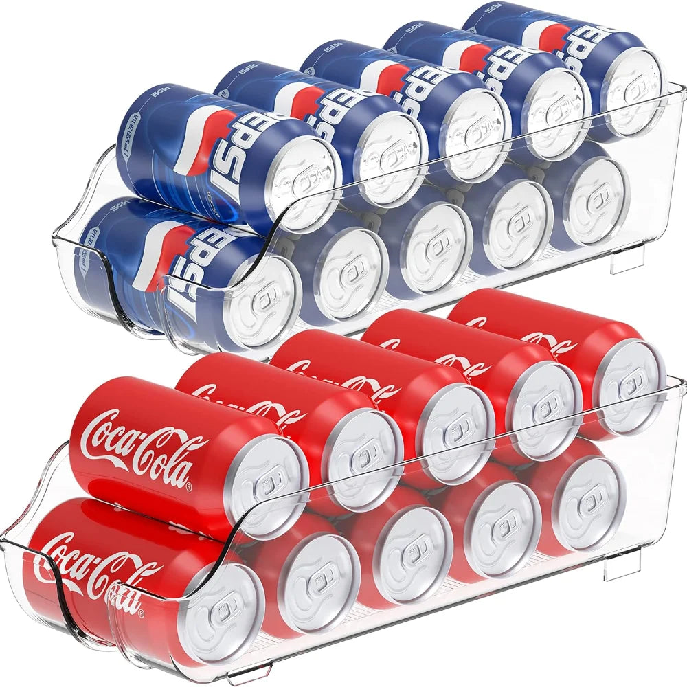 Latas de almacenamiento de cocina de 1/2 piezas, latas de refresco, latas de almacenamiento, organizadores de congelador de refrigerador, dispensadores de latas, accesorios de cocina