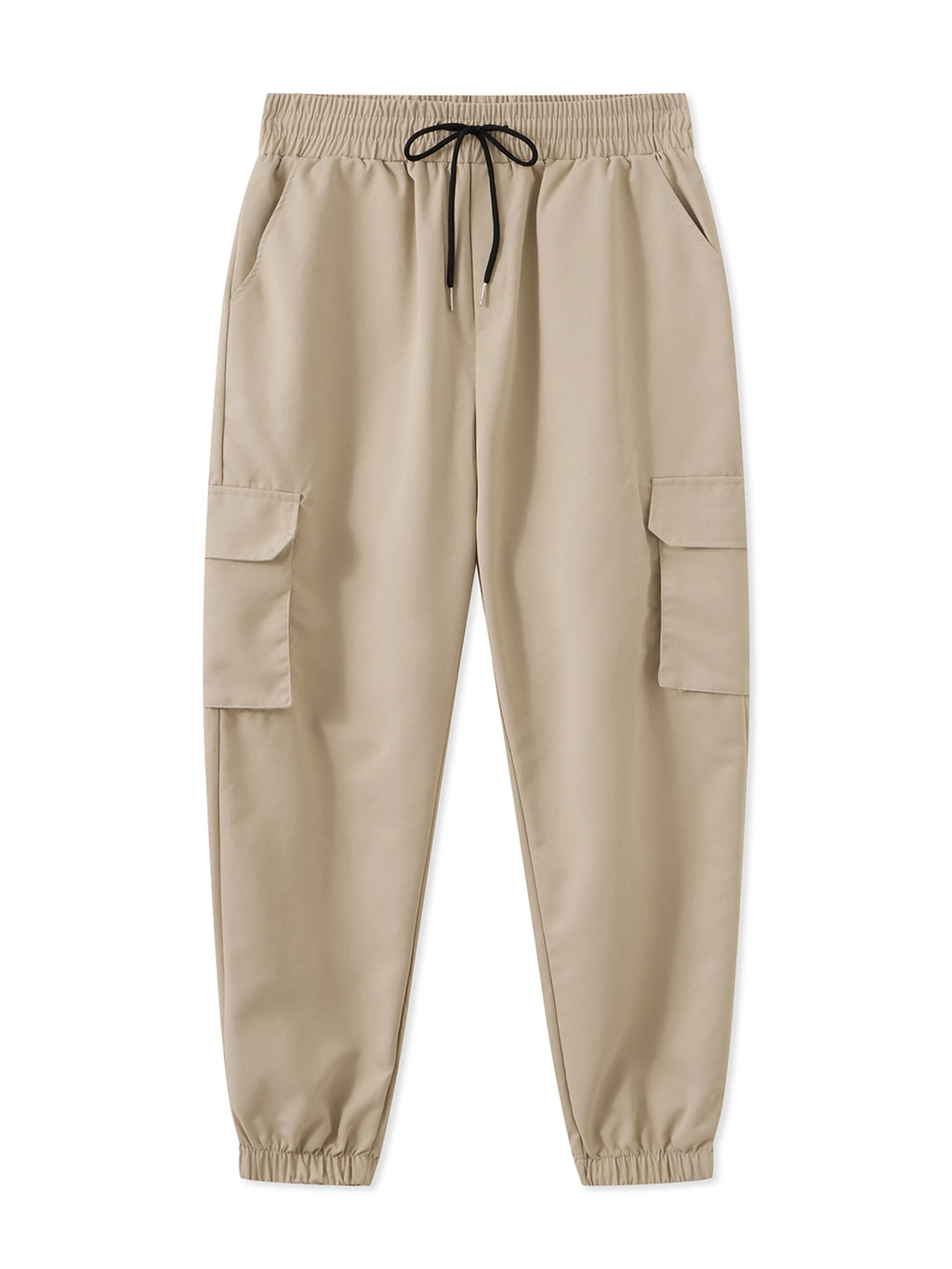 Men Cargo Pants, Elastic Waist Solid Casual Pants Trousers Streetwear with Pockets