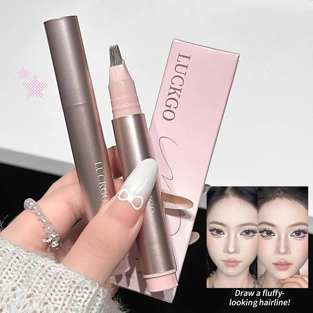 Natural Hair-Like Stroke Liquid Eyebrow & Hairline Pen Multi Forks Outline Wild Eyebrow Easy To Wear Waterproof Makeup Pen