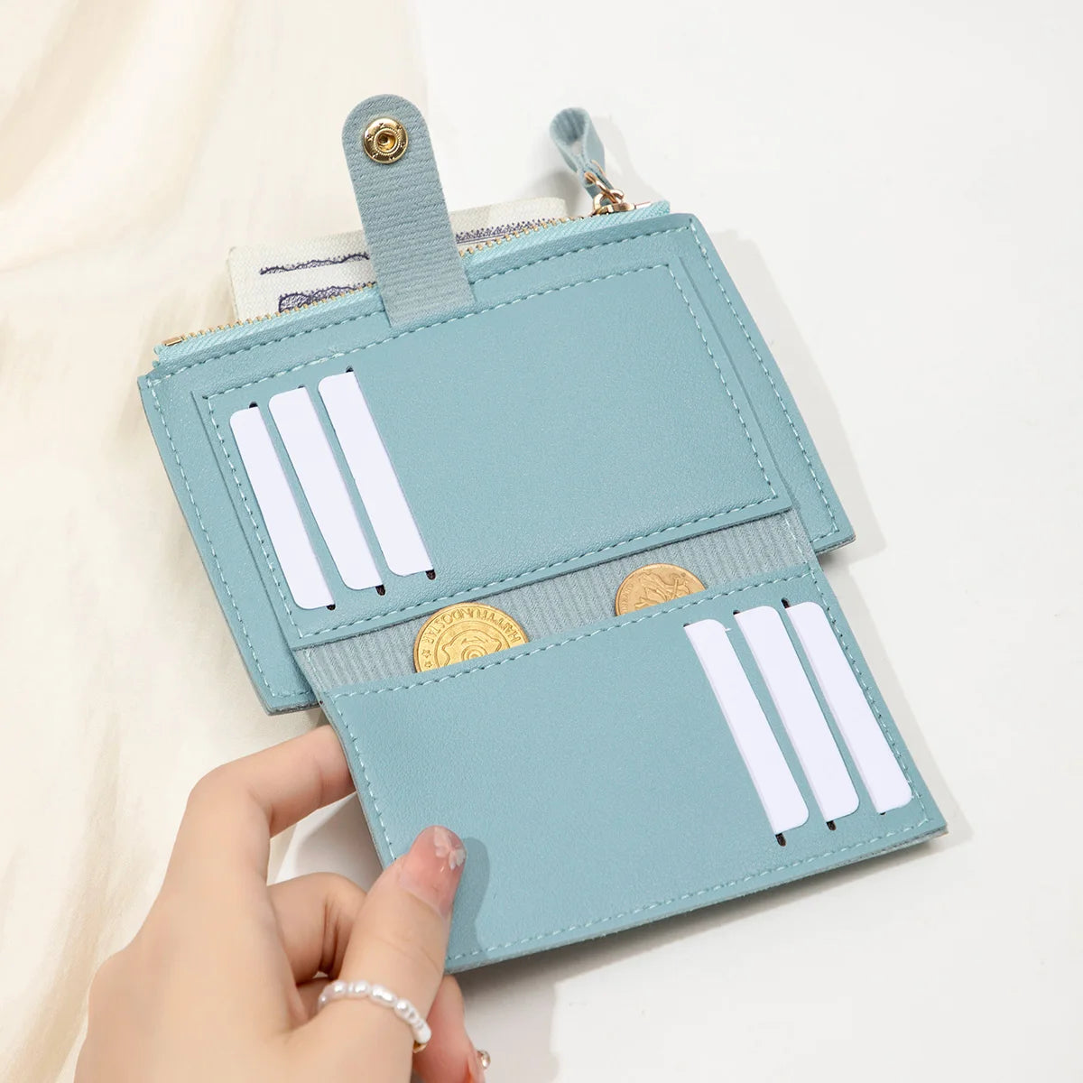 Minimalist and Fashionable Women's Short Card Bag Ultra-Thin Mini PU Leather Zero Wallet Women's Credit Card Holder Wallet