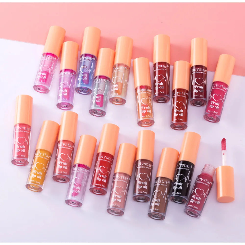 10Color Fruit Flavor Temperature Changing Lip Oil Set Hydrating Glossy Lip Gloss Brightening Water Light Lip Makeup Cosmetic Kit