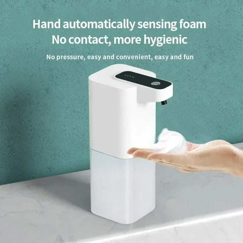 Dispensador de jabón automático de 400 ml, recargable por USB, dispensador de jabón de espuma portátil sin contacto y manos libres para el hogar