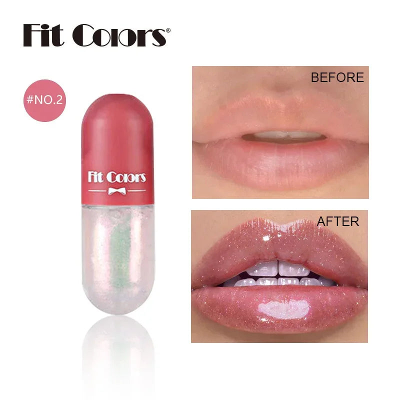 Capsule Liquid Lip Blam Moisturizing Transparent Color Changing Lip Plumper Volumising Essence Oil Mirror Jelly Lipgloss Makeup
