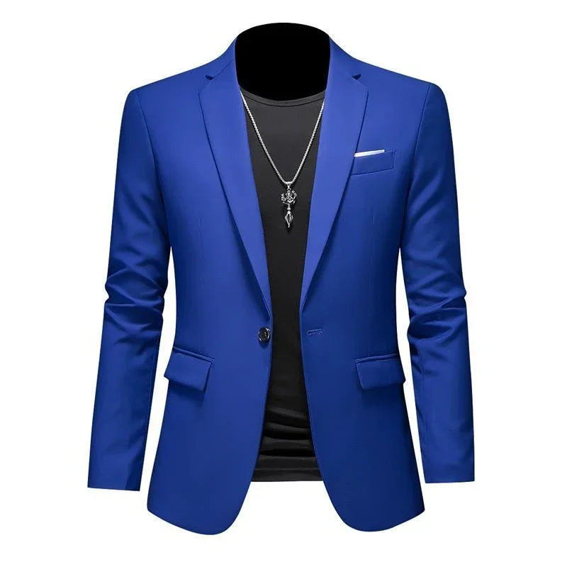 Boutique Fashion Mens Blazer Solid Color Premium High End Suit Jacket For Men Groom Wedding