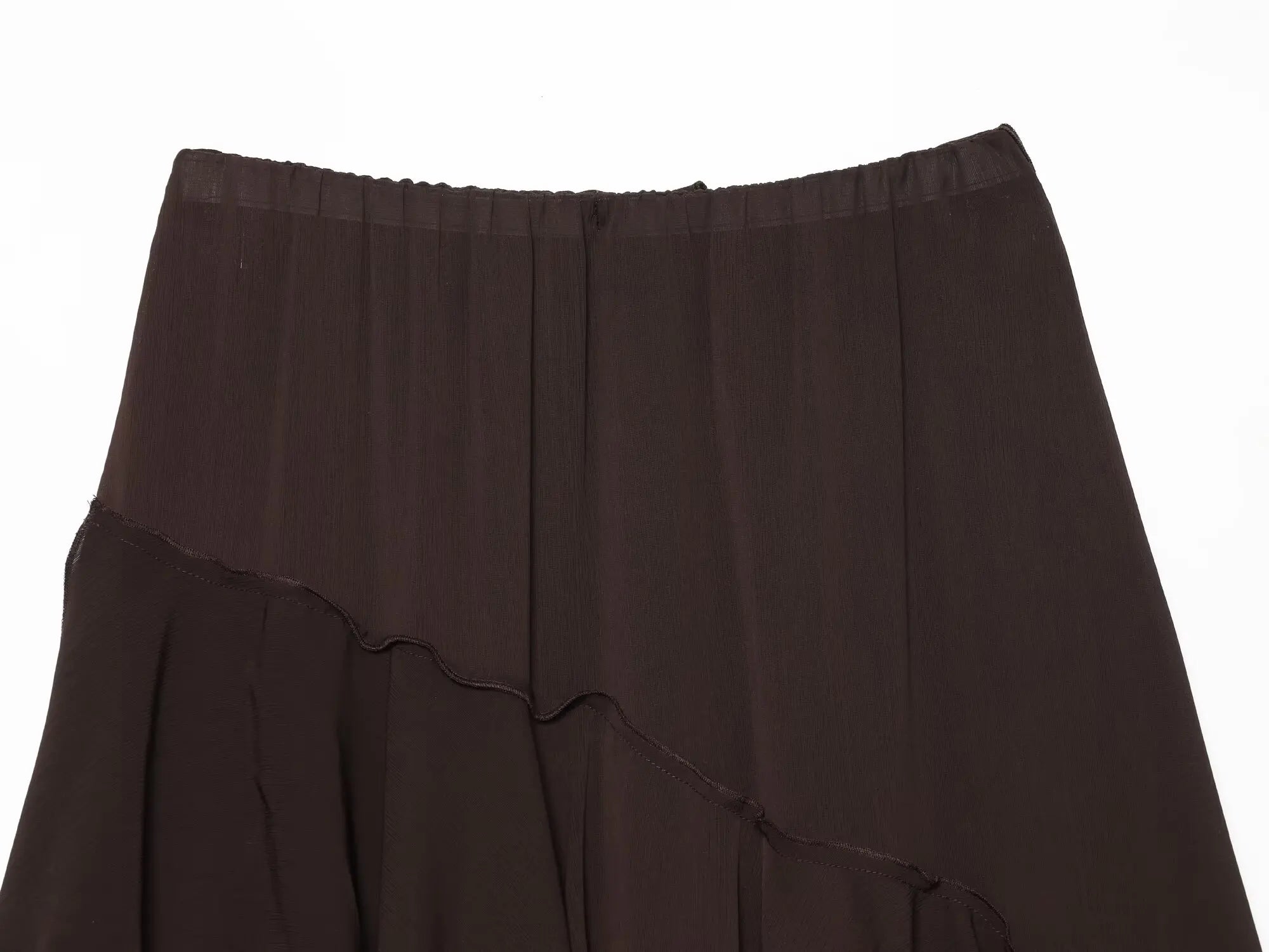 Women's Skirts Summer 2026 New Brown Ruffled Elastic Waist Skirts Women's Fashion Elegant Office Youth Summer Skirts Street