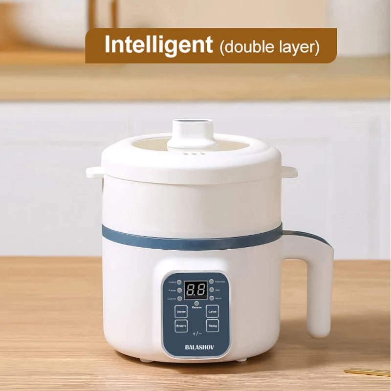 Olla Arrocera Eléctrica de 1.7L de Capacidad, Capa Simple/Doble, 220V, Multicocina Antiadherente, Olla de Arroz al Vapor con Control Mecánico Inteligente para el Hogar