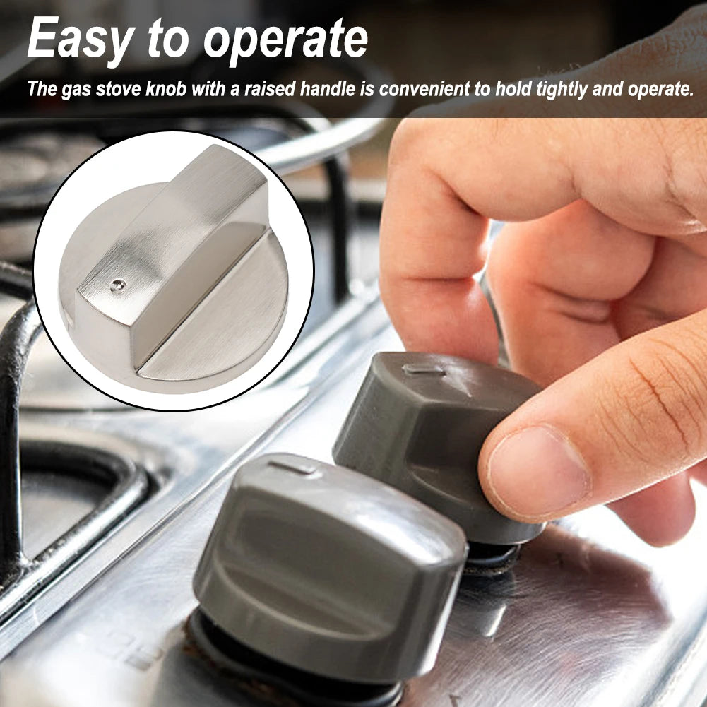 4PCS Gas Stove Knobs 6mm Silver Modern Kitchen Electric Cooker Oven Hob Control Switch For Household Hardware Replacement Tools