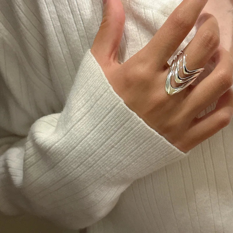 925 Sterling Silver Three Layers Dresses Rings For Women'S Couple Luxury Quality Jewelry Beautiful Accessories Money 925