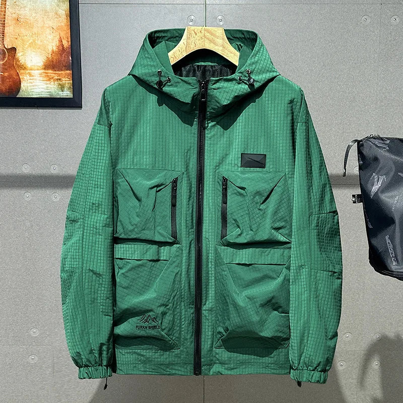 Mens Plus Size Windbreaker Camouflage Jacket Loose Fit For Big And Tall Casual Workwear
