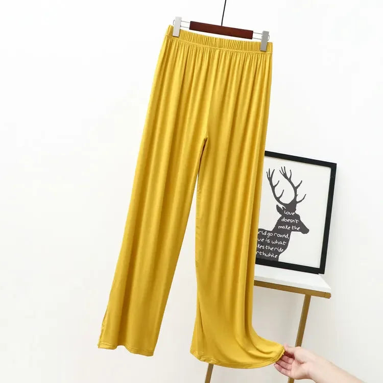 Women's Modal Wide-Leg Pants - Floor-Length Casual Loose Trousers