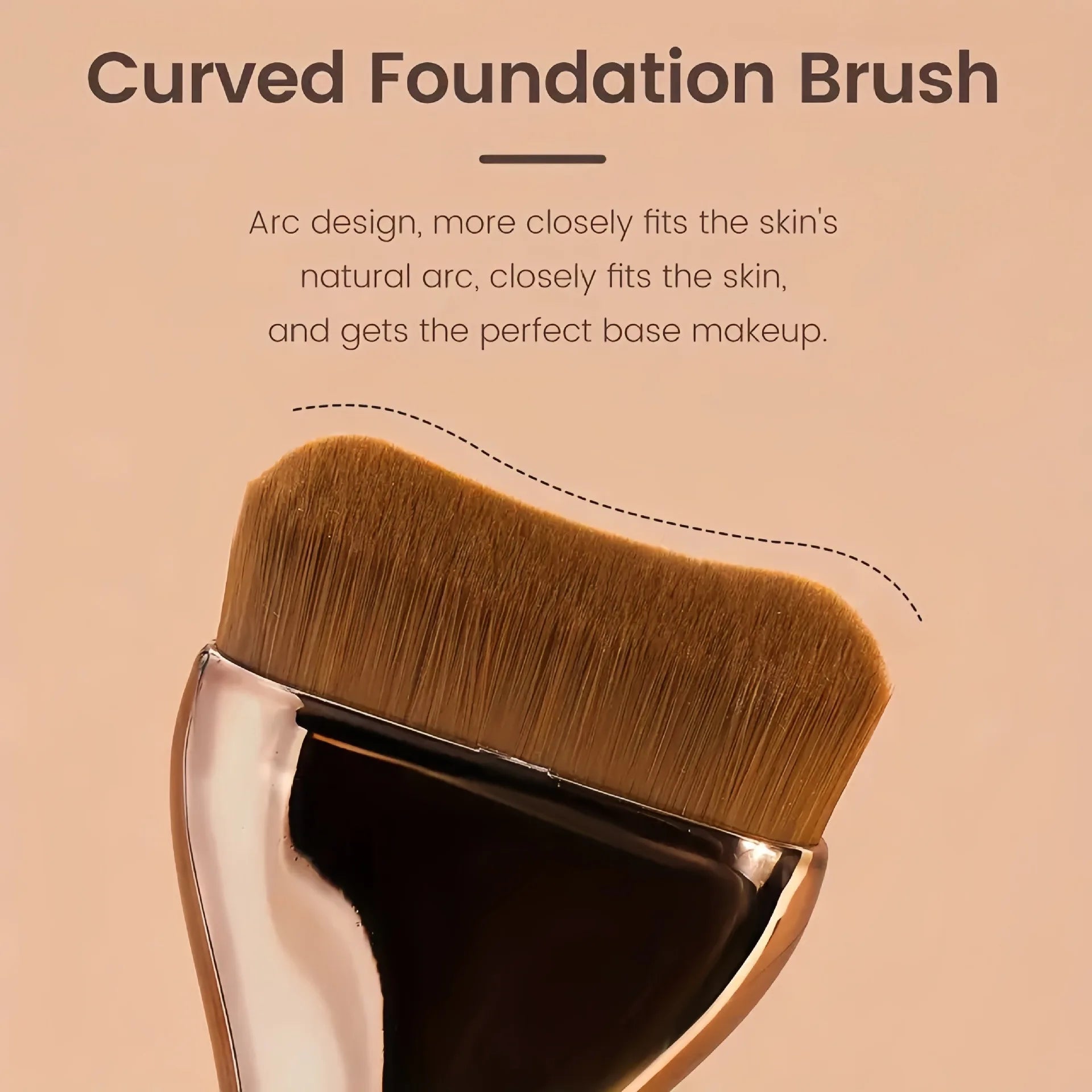 New 2Pcs Professional Foundation Makeup Brushes Soft Dense Hair For Blending Liquid, Cream Flawless Powder Makeup Beauty Tools