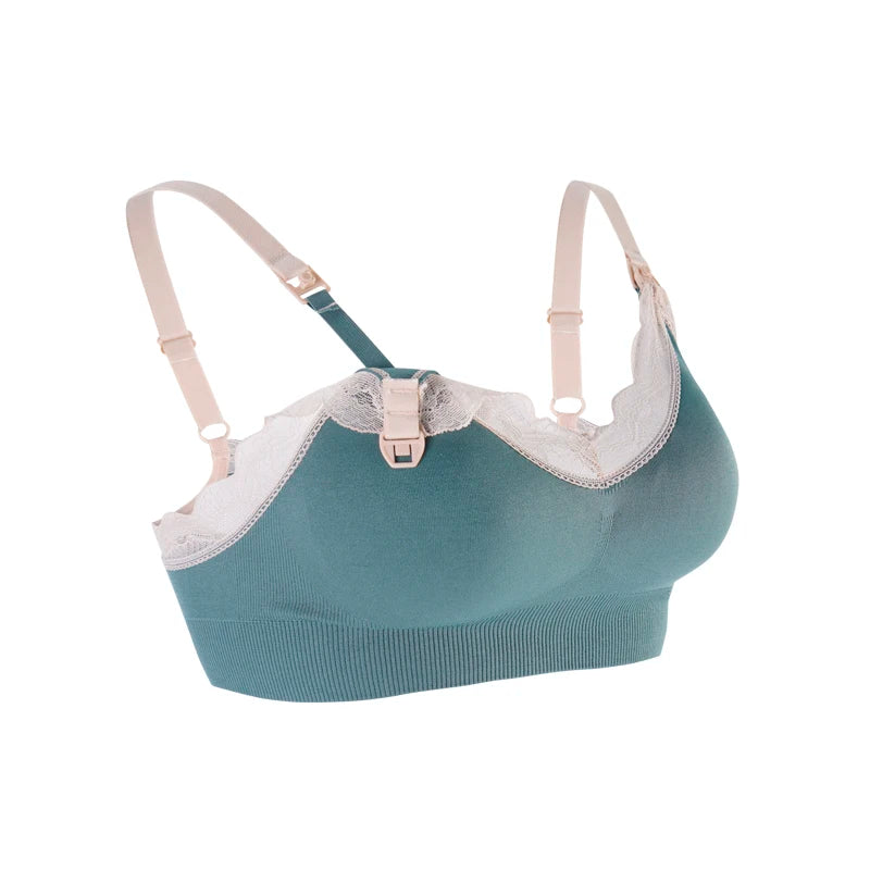 New Wireless Front Open Nursing Bra Soft Lace Breathable Seamless Maternity Breastfeeding Bras Maternal Support For Pregnant