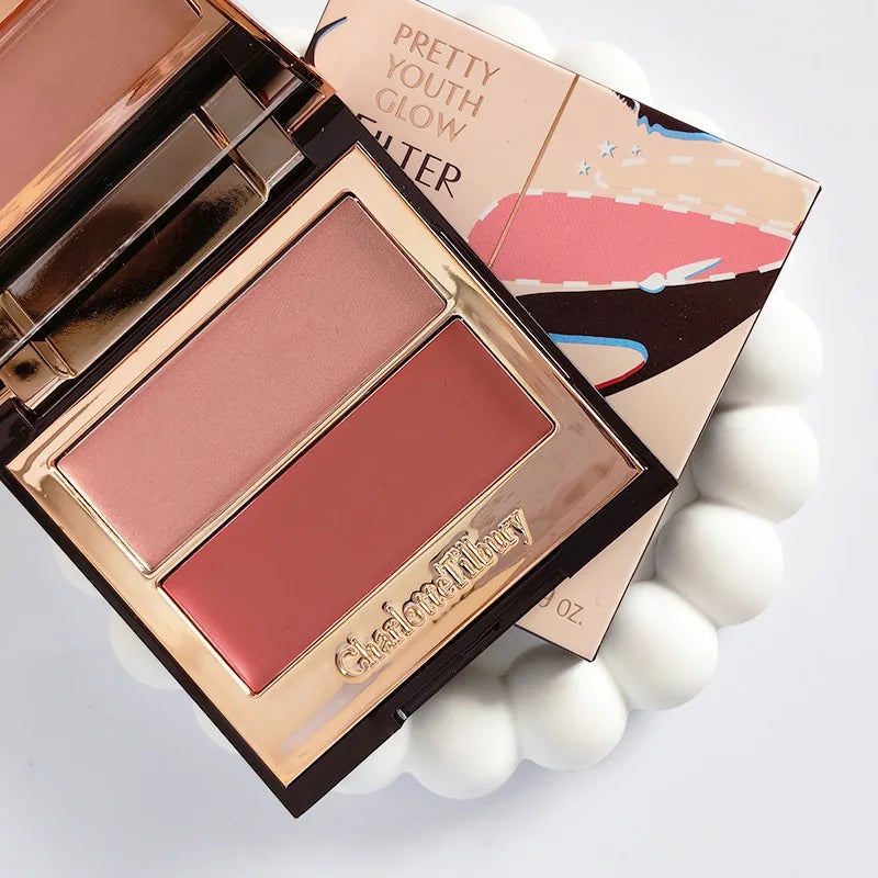 Charlotte Tilbury PILLOW TALK Series Soft Heart Double Color Powder Blusher Color Plate Hot Color Code First Love Sex on Fire