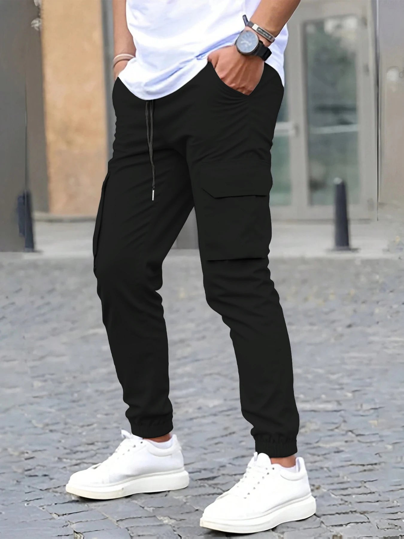 Men's High-Street Loose Straight Leg Workwear Trousers Sporty Casual Jacket Pants Streetwear Fashion Loose Fit Utility Pants