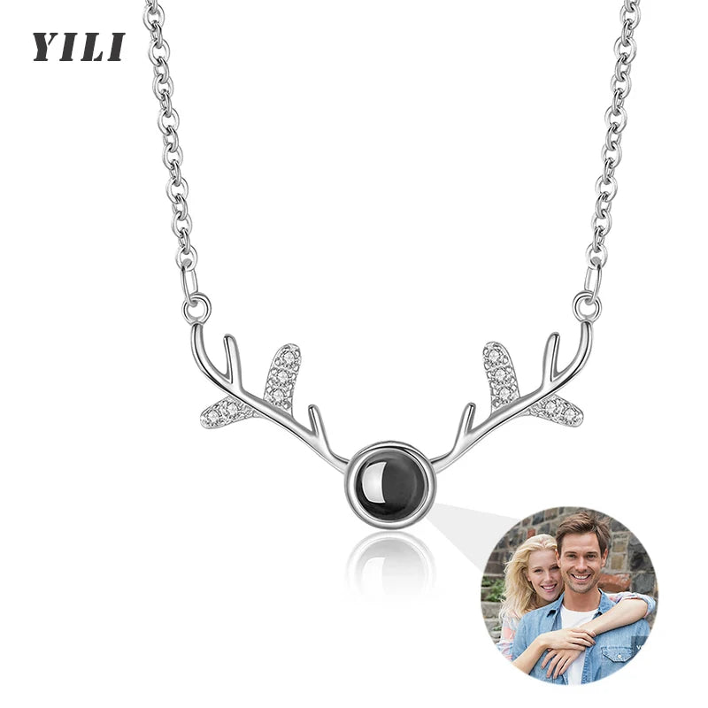 Custom Photo Projection Necklace With I Love You In 100 Languages Personalized Gift For Women
