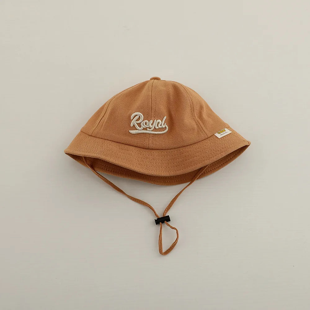 New Embroidered Letter Baby Bucket Hats Spring Sunhat Fishing Hat Sunshade Visor Boy Girl Outdoor Fashion Beach Cap For 6-24M