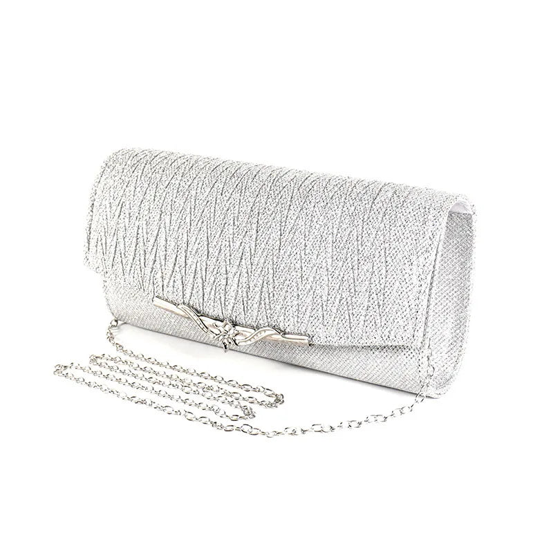 Rectangular Evening Bag Shimmer Crossbody Clutch Shimmer Fabric Clutch Elegant Evening Bag For Evening Party Social Gathering