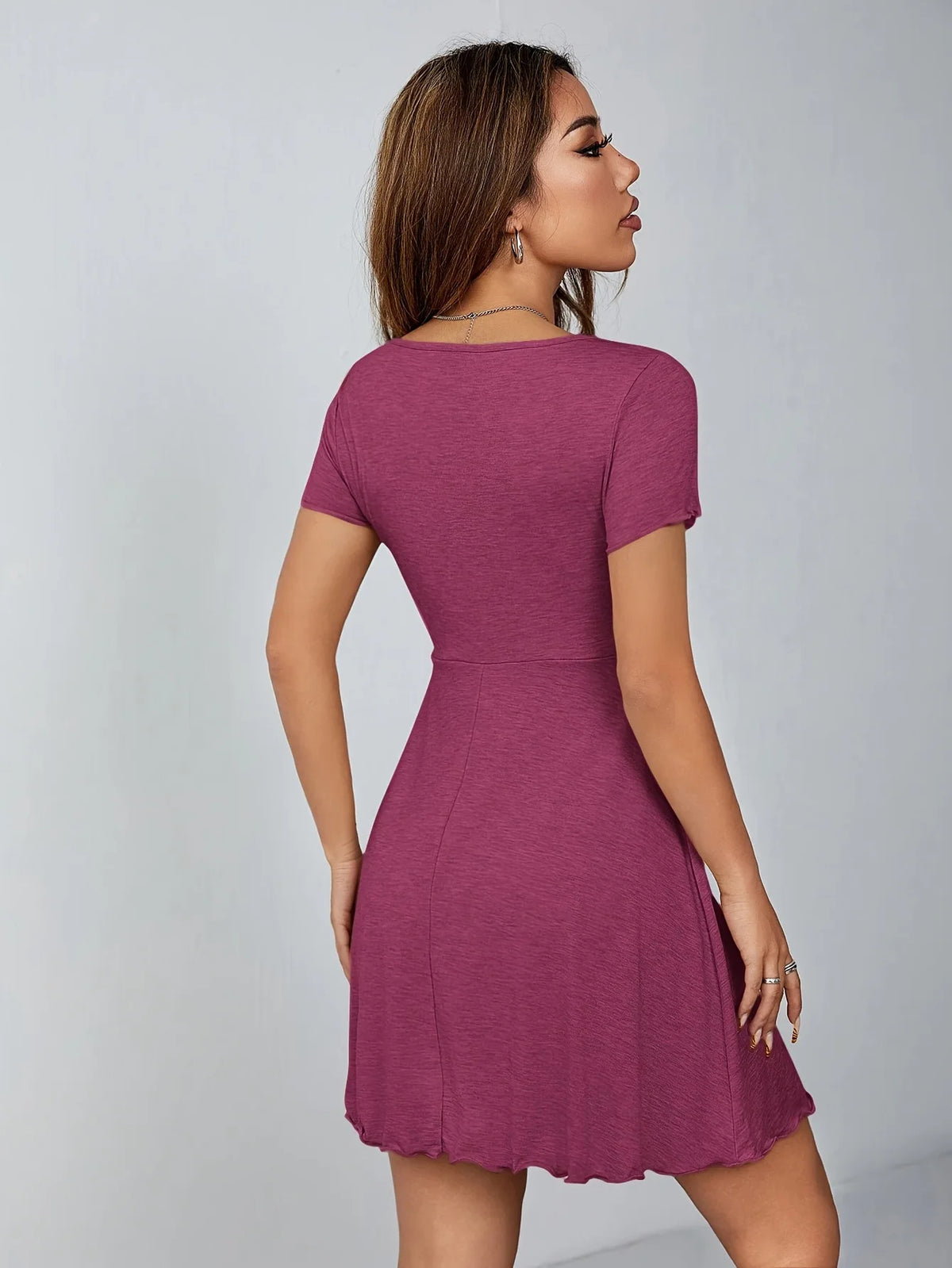 Summer Women V Neck Dress Pure Desire Style French Slim Fit Elegant Bowknot Waist Tied Casual Daily Party Dresses