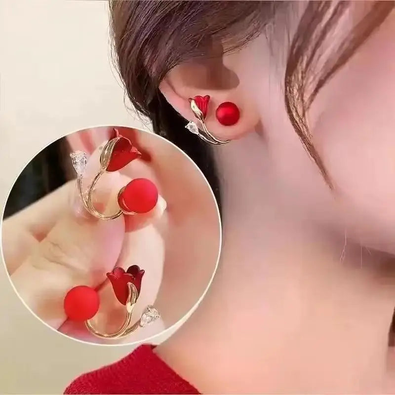 Korean Fashion Zircon Drop Earrings For Women'S Jewelry 2026 Trending New Luxury Women'S'S Geometric Hoop Earrings Pendientes Gifts