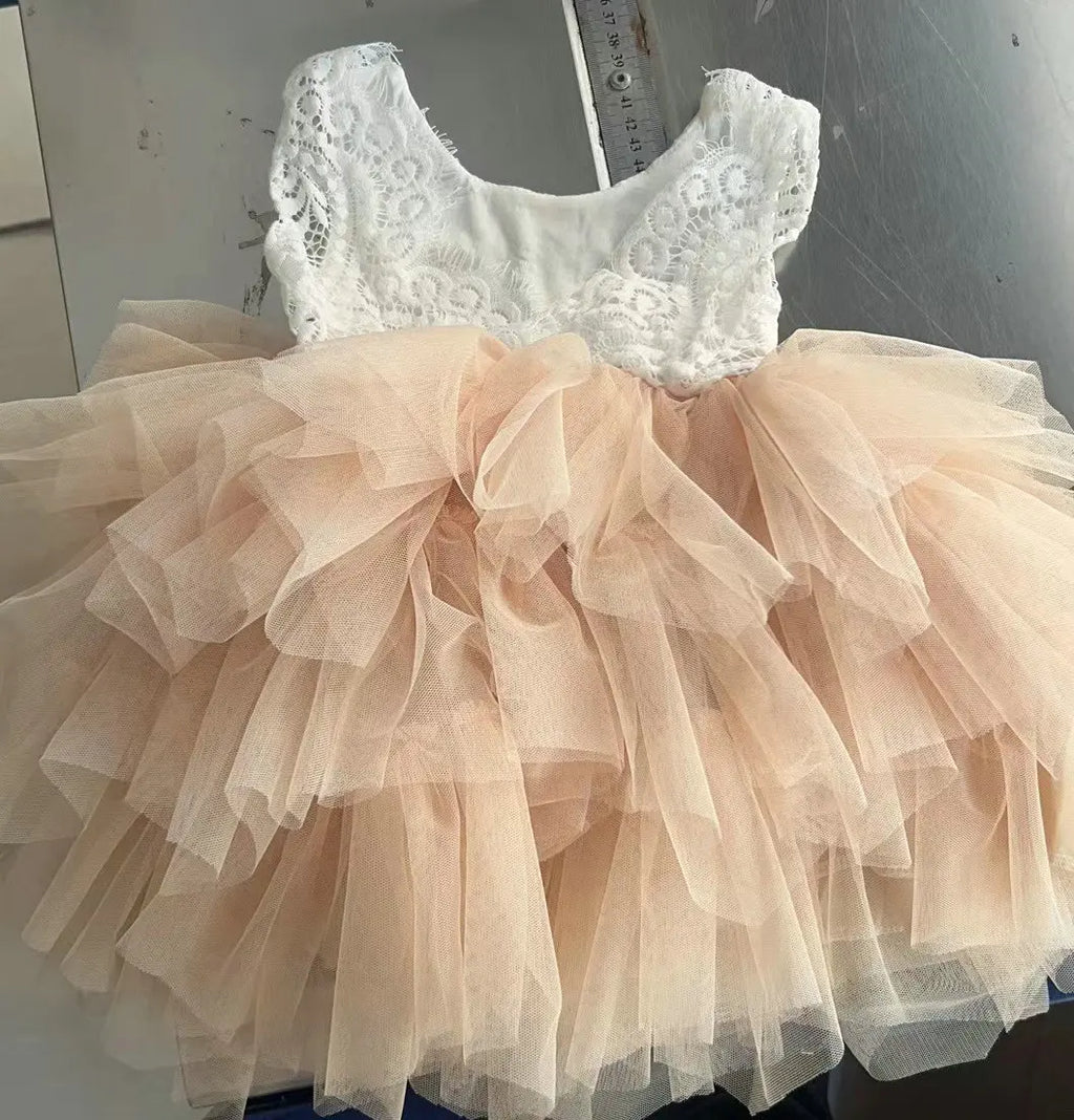 2016 New  Baby Kids Lace Cake Tutu Party Dress Children Princess Dresses Flower Girl Dress Patterns