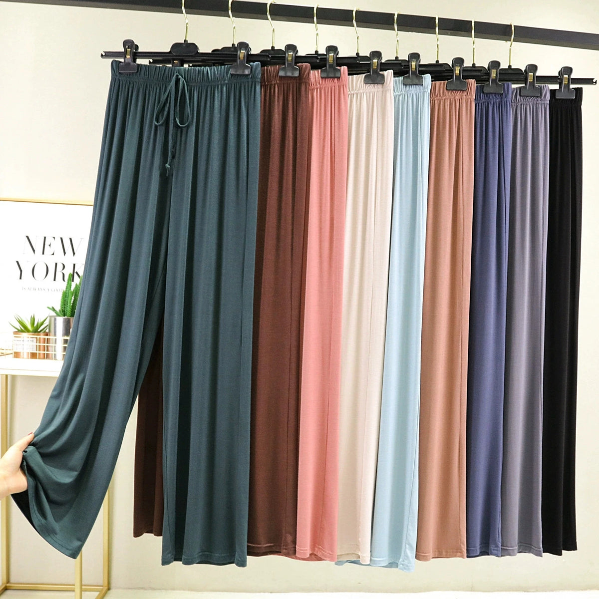 VGVFHZY Women's Wide Leg Pants High Waist Casual Loose Ice Silk