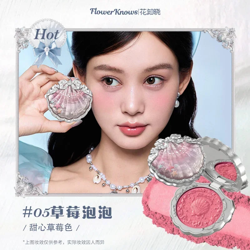 Flower Knows Shells Jewel Collection Embossed Silk Satin Blusher 5g