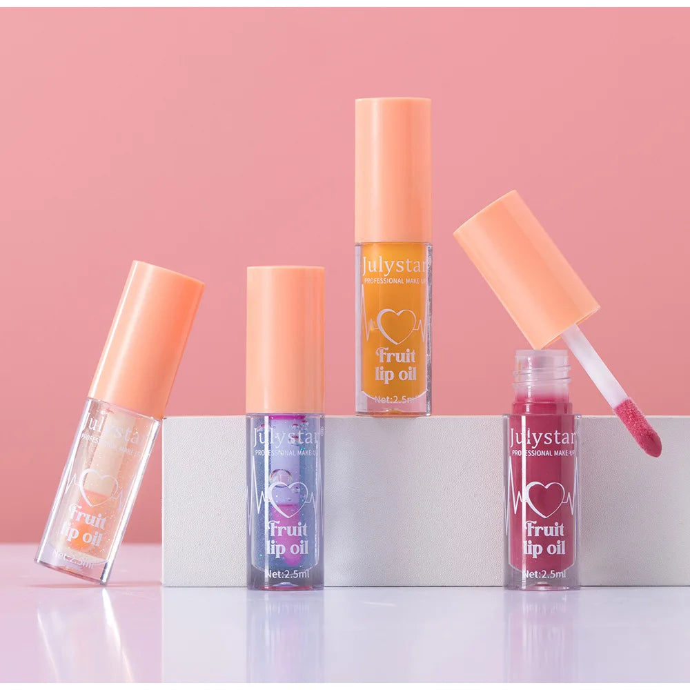 10Color Fruit Flavor Temperature Changing Lip Oil Set Hydrating Glossy Lip Gloss Brightening Water Light Lip Makeup Cosmetic Kit