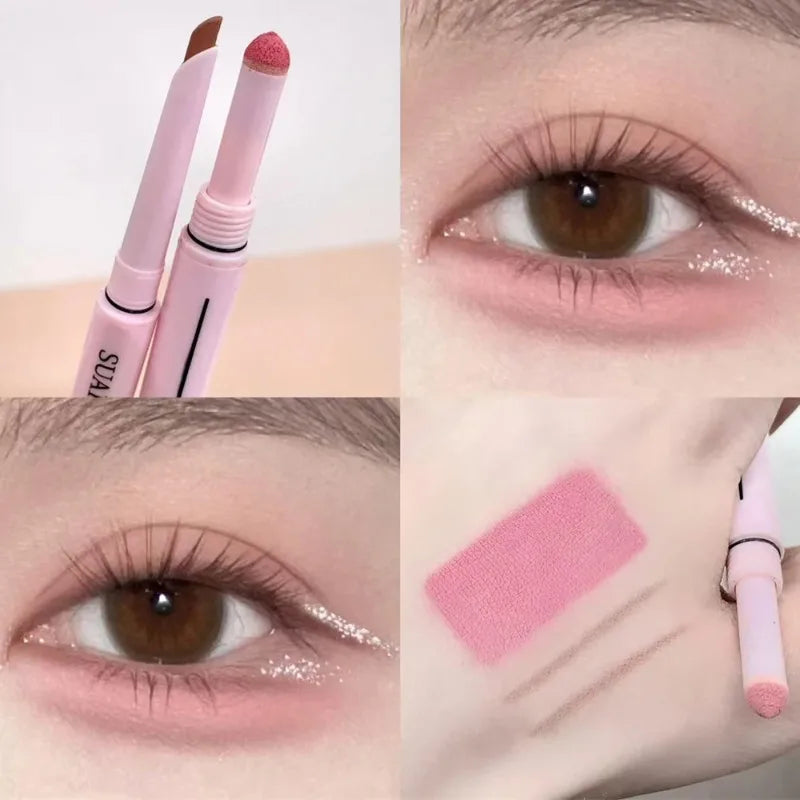 2 In 1 Matte Aegyosal Pen Glitter Brightening Highlight & Shadow Stick Double-end Eye Makeup Lying Silkworm Eyeliner Gel Pencil