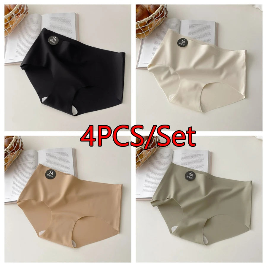 Premium Silk Seamless Panties For Women Set Of 4 Soft Lightweight Underwear M XL Breathable Comfort