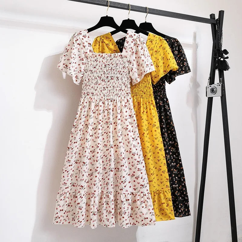 Floral Chiffon Midi Dress