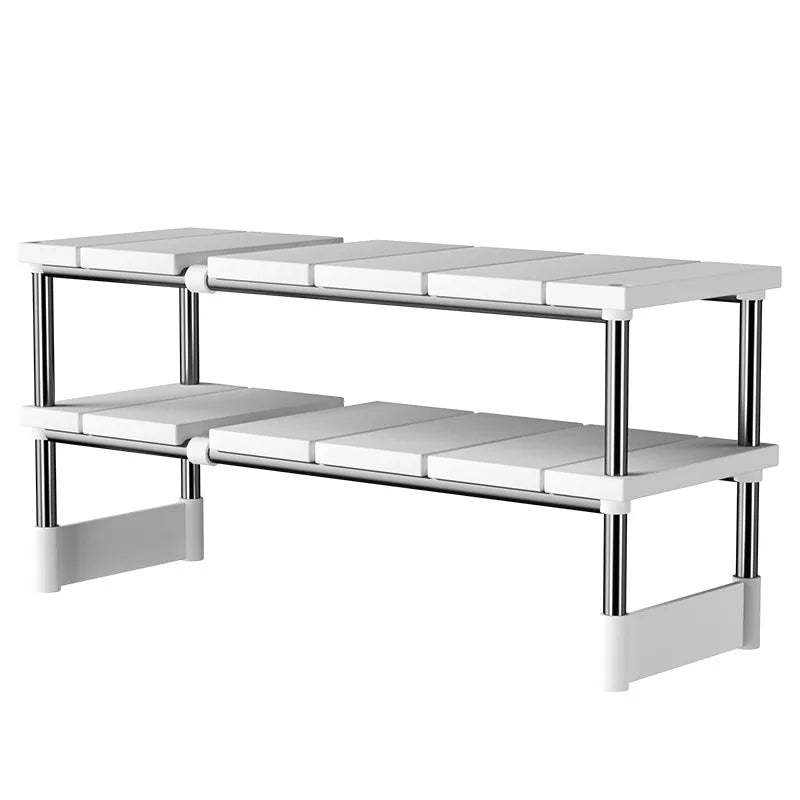 Estante organizador ajustable para debajo del fregadero, organizador de gabinetes de cocina y baño expandible, soporte de múltiples capas duradero que ahorra espacio