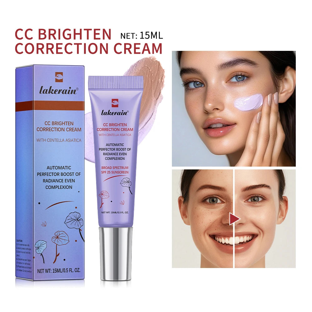 Color Changing CC Cream Foundation With Centella Korean High Coverage For Face Base Makeup For All Skin Types 3Pcs