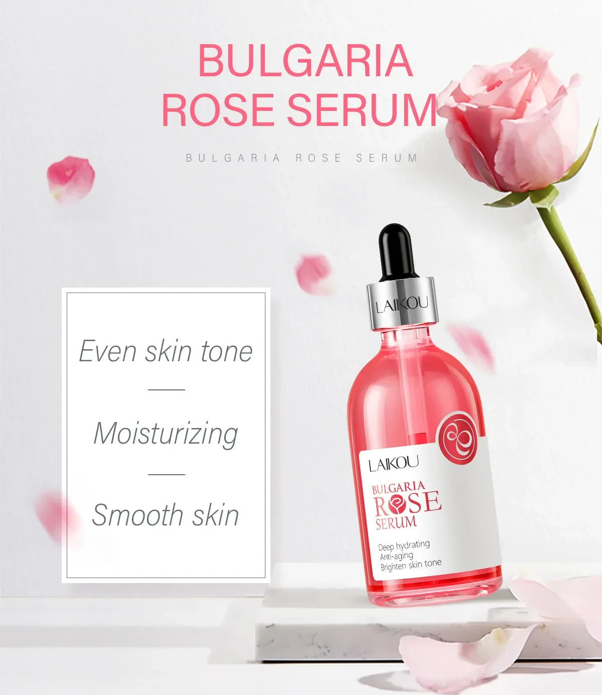 Laikou Rose or Sakura Essence Serum Deep Nourishing Repair Moisturizing Hydrating Anti Aging Facial Treatment Skin Care 100ml