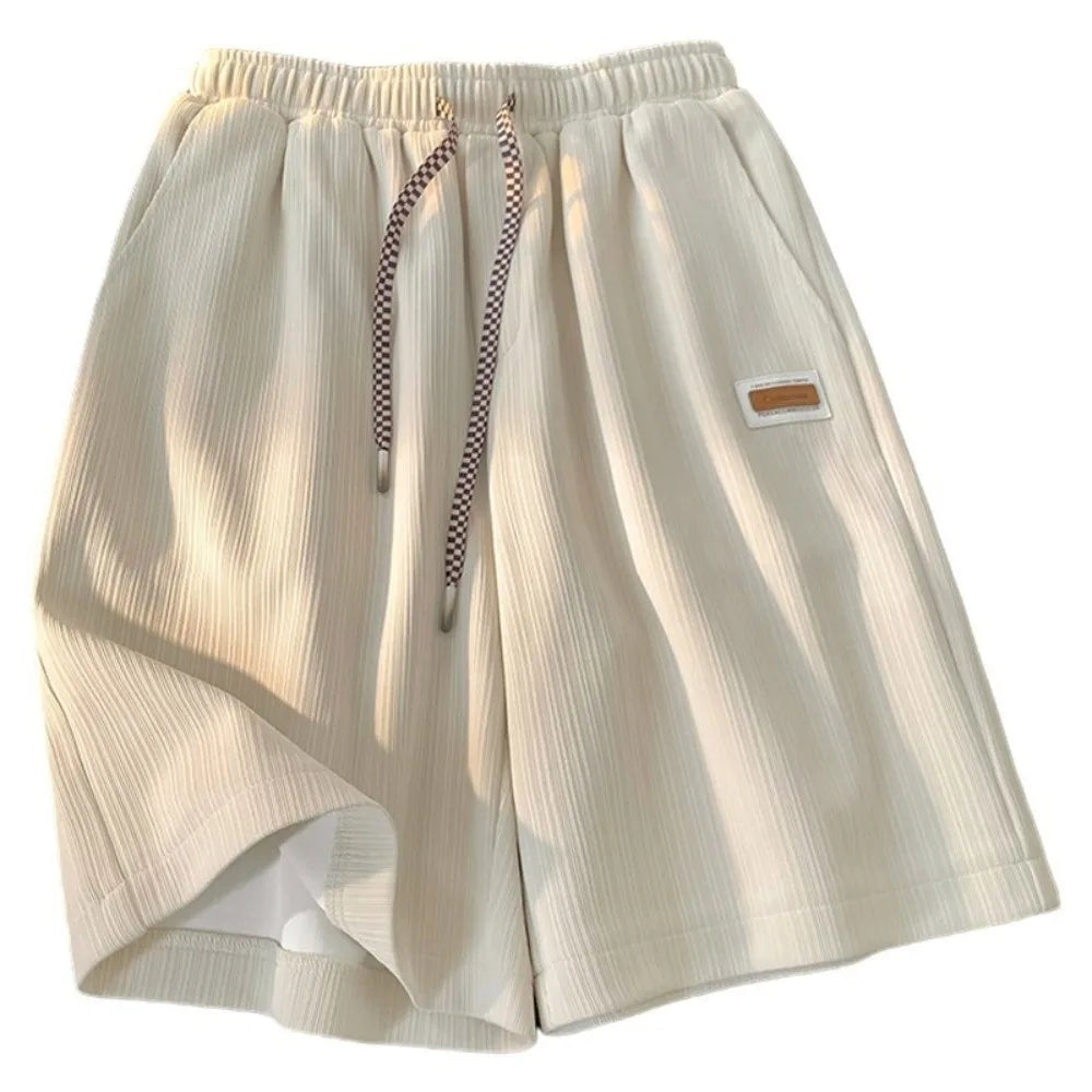 Trendy Thin Shorts for Men Elastic Waist Drawstring Summer Shorts Loose Breathable Running Shorts Summer Wear