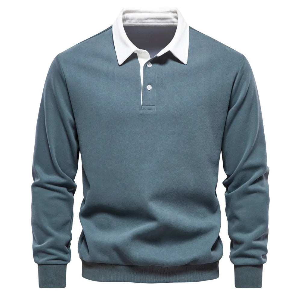 Men's Half-Zip Fleece Pullover - Long Sleeve Business Casual Shirt