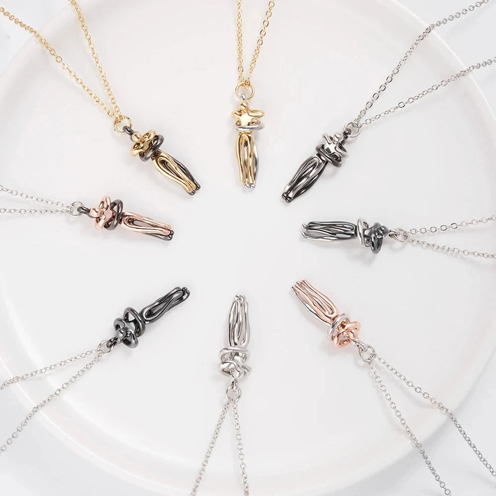Fashion Hugging Necklace Jewelry Choker Hug Pendant Chain Men Necklaces For Lover Women'S Couple Men Lady Female Male