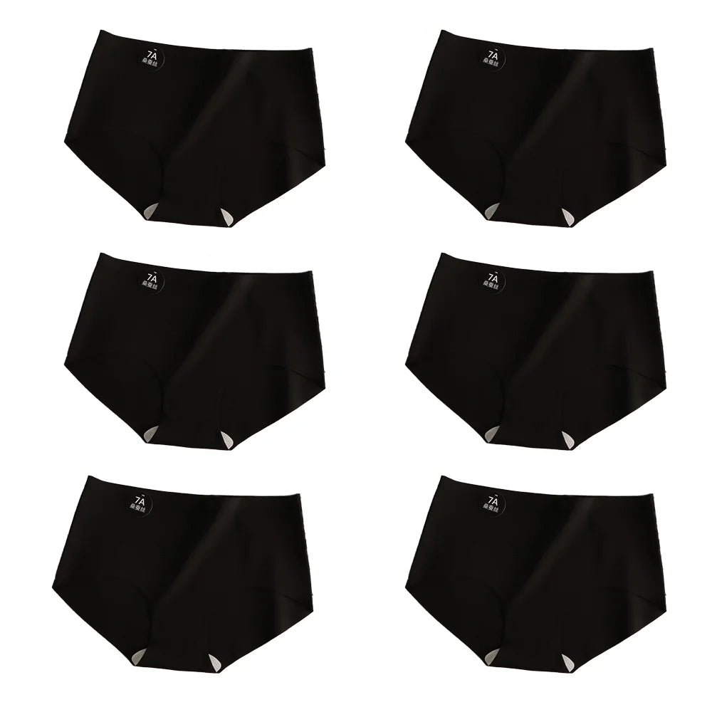 6pcs Women's Seamless Boyshort Panties - Mid-Rise Viscose Blend