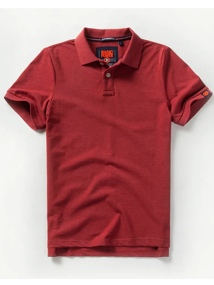 Summer Waed Ort Sve Men'S Irt Casual Vintage Brand Turn-Down Collar T-Irt Breathable Cotton Polyester Blend