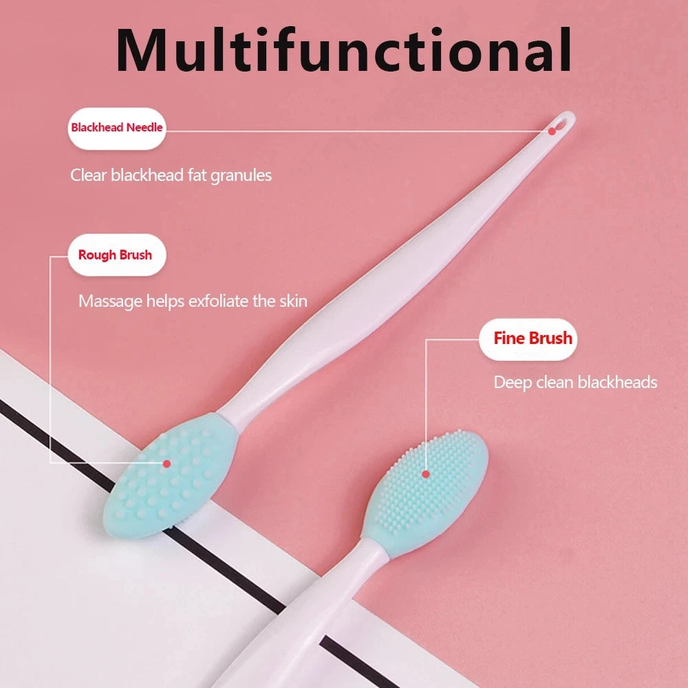 1/5/10Pcs Silicone Facial Cleansing Brush Exfoliating Massage Tools Nose Blackhead Removal Brushes Face Pore Deep Cleaning Wands