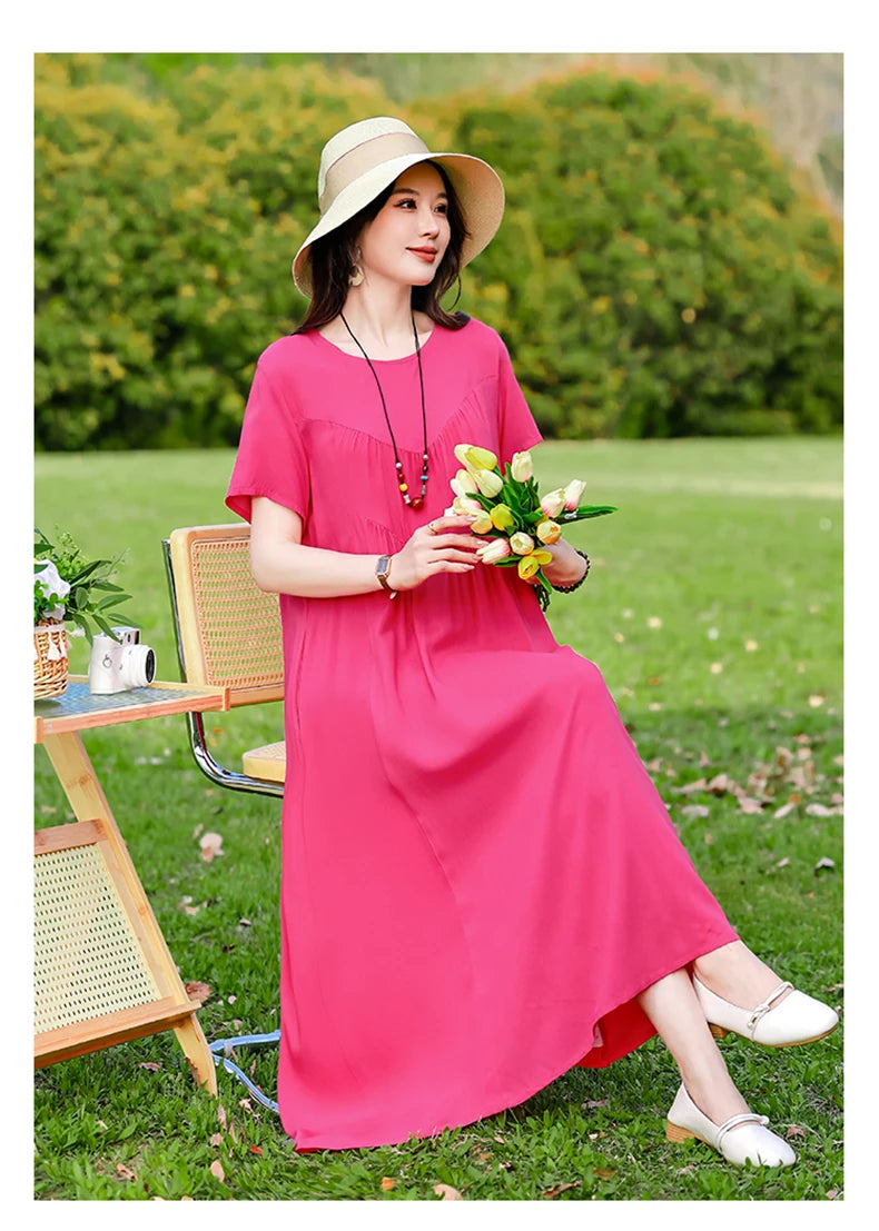New Print plus size 2026 New Fashion Floral Printed Summer Dress Vestidos Elegant Short Sleeve Slim O-Neck Party Women clothing