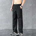 Brand Clothing Spring Summer Thin Men's Casual Straight Trousers Elastic Waist Outdoor Business Solid Color Long Pants Male