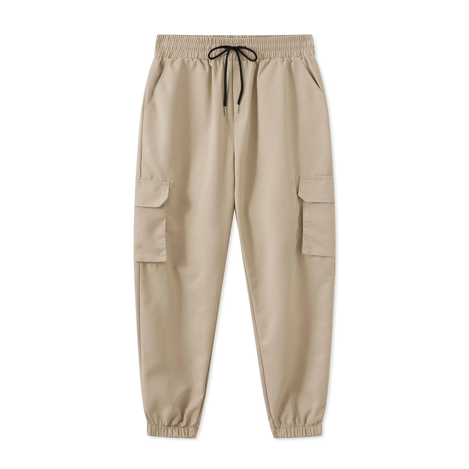 Men Cargo Pants, Elastic Waist Solid Casual Pants Trousers Streetwear with Pockets